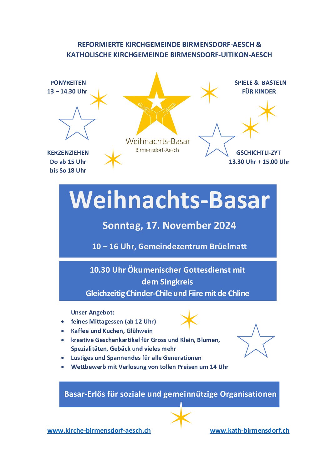 2024-11-17 Basar in Birmensdorf, Gemeinschaftszentrum Brühlmatt